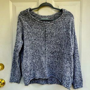 Maurices Womens Knit Sweater Medium Multi Color Silver Accent Threads Roll Hem